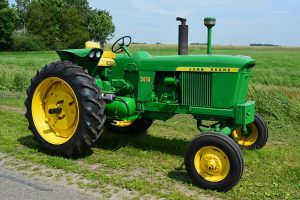 Green John Deere tractor