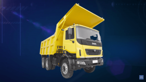 Tata Prima LX yellow coloured tipper truck model